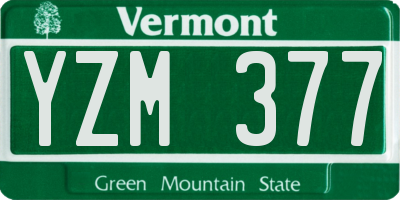 VT license plate YZM377