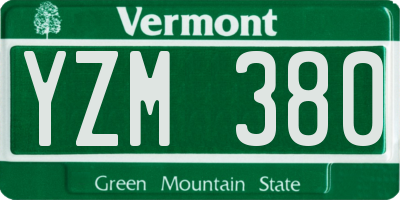 VT license plate YZM380
