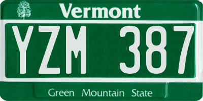 VT license plate YZM387