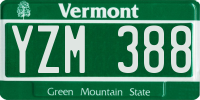 VT license plate YZM388