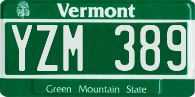 VT license plate YZM389