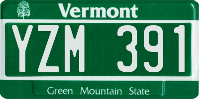 VT license plate YZM391