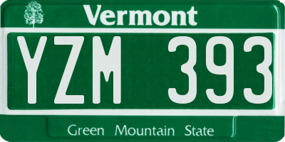 VT license plate YZM393