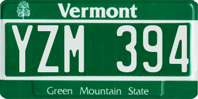 VT license plate YZM394