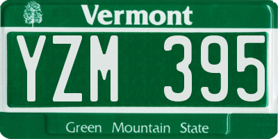 VT license plate YZM395