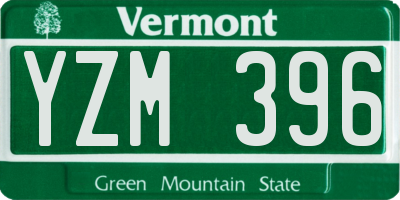VT license plate YZM396