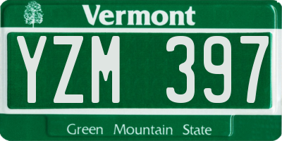 VT license plate YZM397