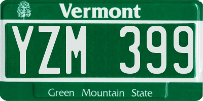 VT license plate YZM399