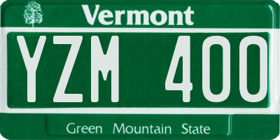 VT license plate YZM400