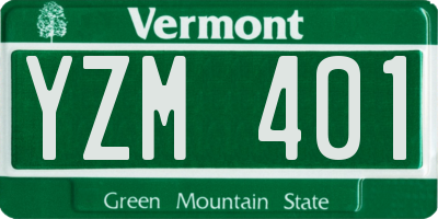 VT license plate YZM401