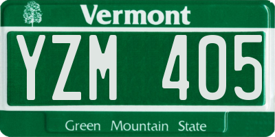 VT license plate YZM405