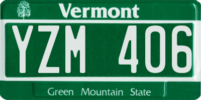 VT license plate YZM406