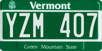 VT license plate YZM407