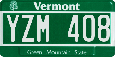 VT license plate YZM408