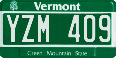 VT license plate YZM409