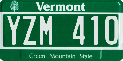 VT license plate YZM410