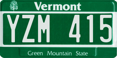 VT license plate YZM415