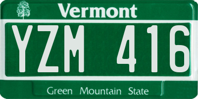 VT license plate YZM416