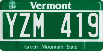 VT license plate YZM419
