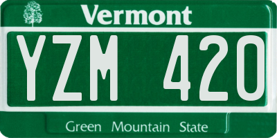 VT license plate YZM420