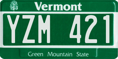 VT license plate YZM421