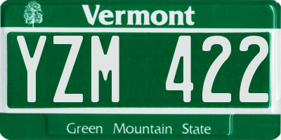 VT license plate YZM422