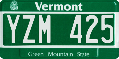 VT license plate YZM425