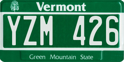 VT license plate YZM426