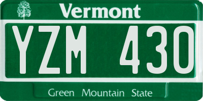 VT license plate YZM430