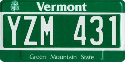 VT license plate YZM431