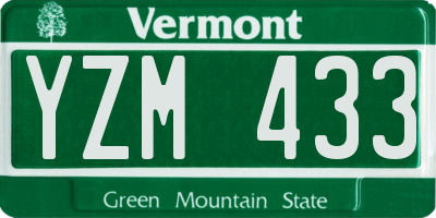 VT license plate YZM433