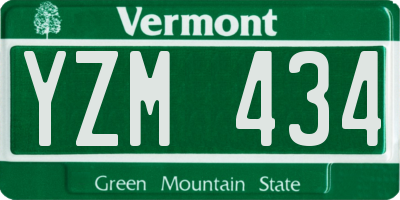 VT license plate YZM434