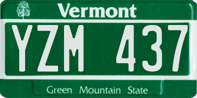 VT license plate YZM437