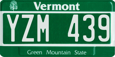 VT license plate YZM439