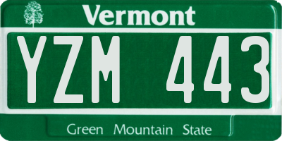 VT license plate YZM443