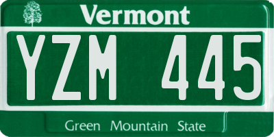 VT license plate YZM445