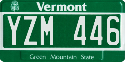 VT license plate YZM446