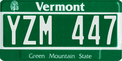 VT license plate YZM447