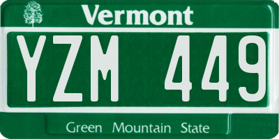 VT license plate YZM449