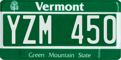 VT license plate YZM450
