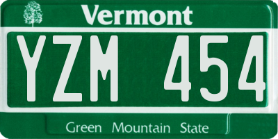 VT license plate YZM454