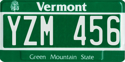 VT license plate YZM456