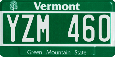VT license plate YZM460