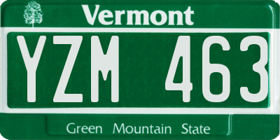 VT license plate YZM463