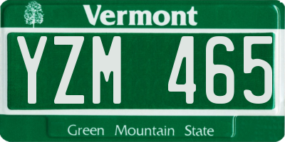VT license plate YZM465