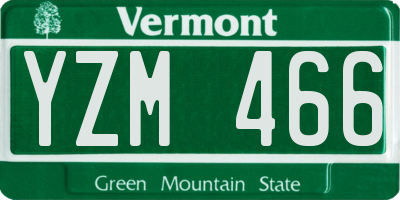 VT license plate YZM466