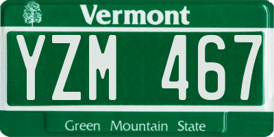 VT license plate YZM467