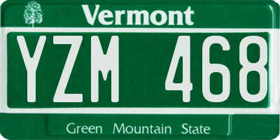 VT license plate YZM468