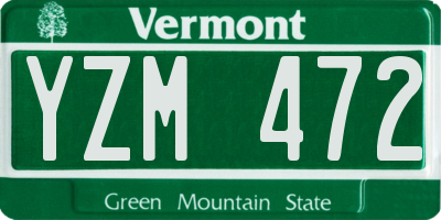 VT license plate YZM472