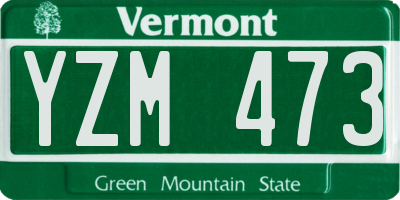 VT license plate YZM473
